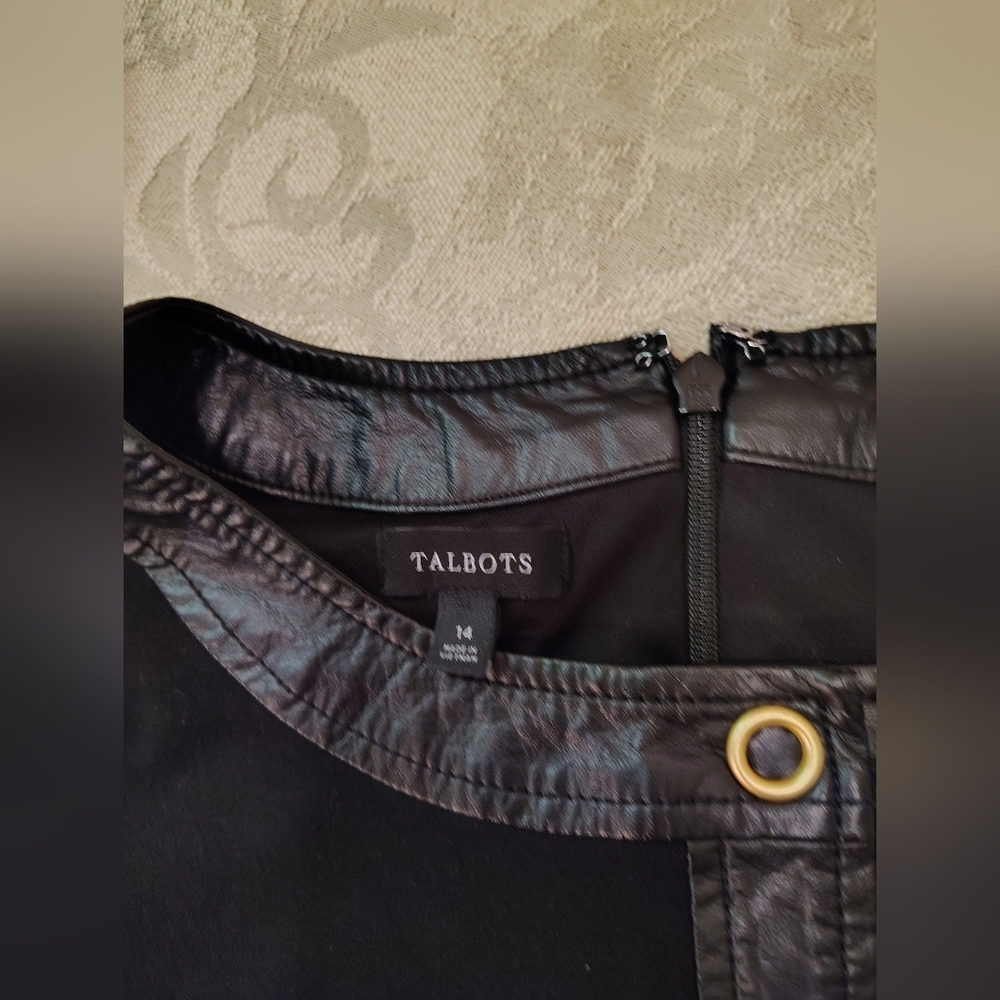 Talbots Black Midi Dress with Button Detail - Picture 5 of 6